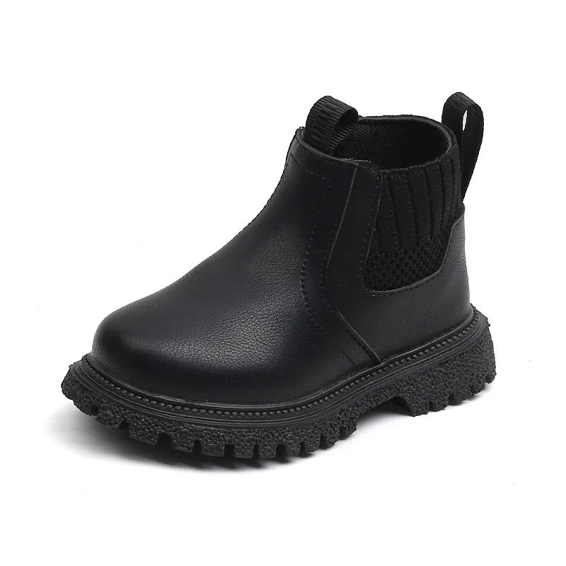 Leather kids snow boot