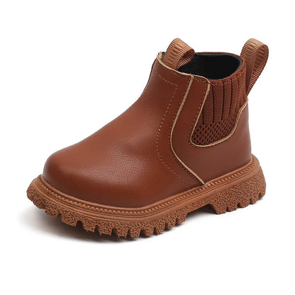 Leather kids snow boot