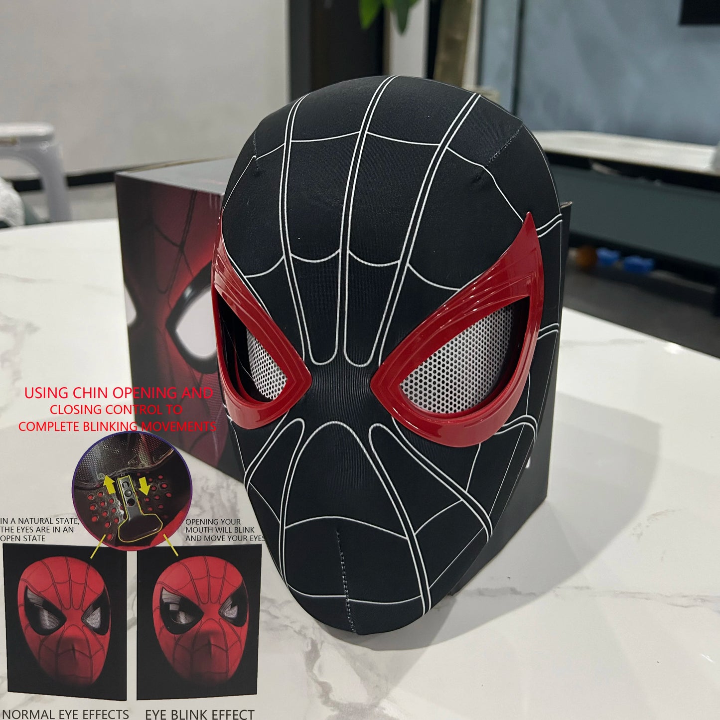 Spider Man Mask for Cosplay | Electronic mask with lights | Remote control