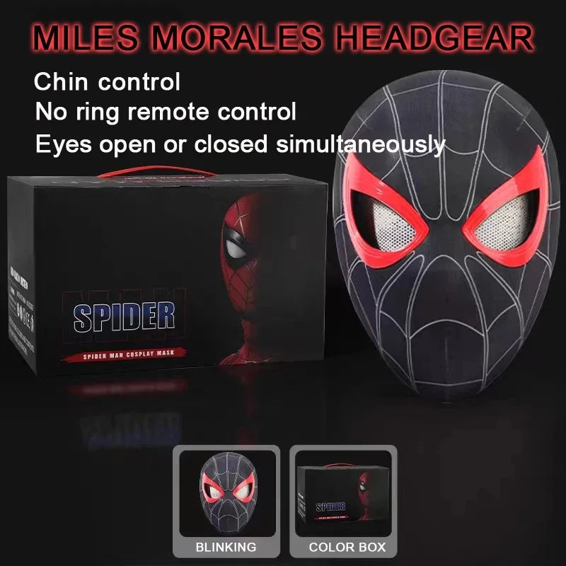 Máscara de Hombre Araña para Cosplay | Máscara electrónica con luces | Control remoto 