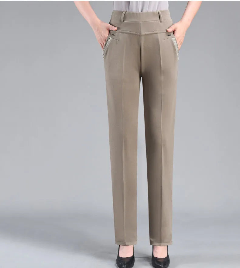 High-Waisted Fleece Pants | Elegant & Casual