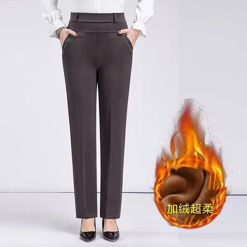 High-Waisted Fleece Pants | Elegant & Casual