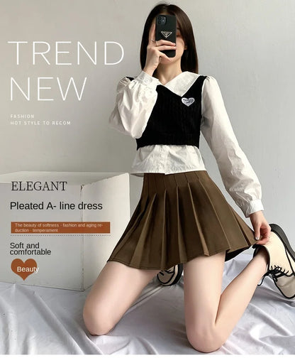 Mini skirt high waisted korean style