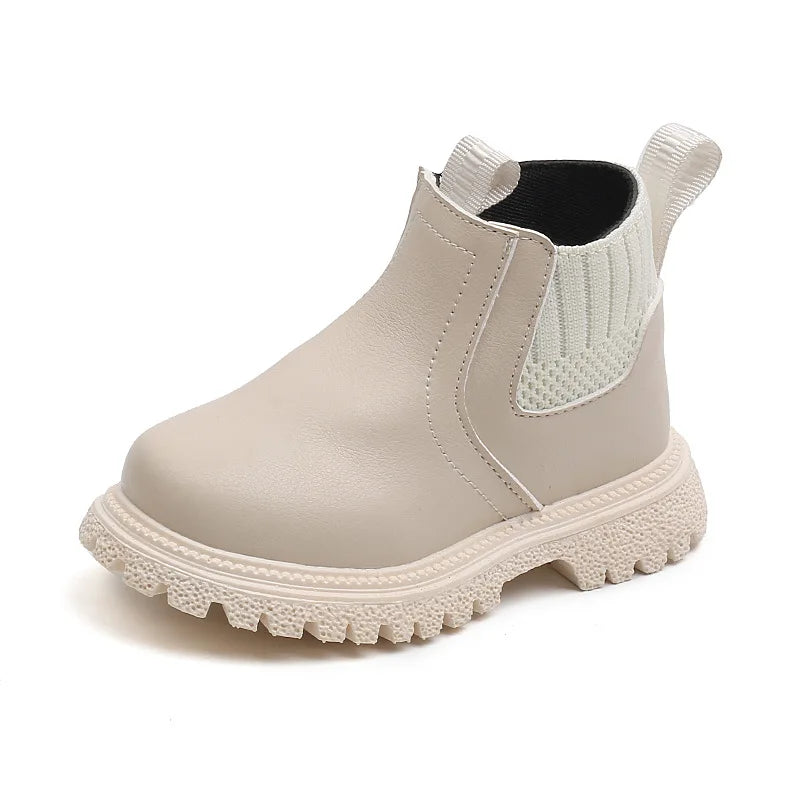 Leather kids snow boot