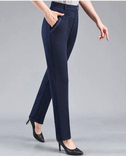 High-Waisted Fleece Pants | Elegant & Casual